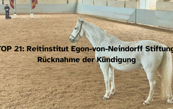 TOP 21: Reitinstitut Egon-von-Neindorff Stiftung: Rücknahme der Kündigung